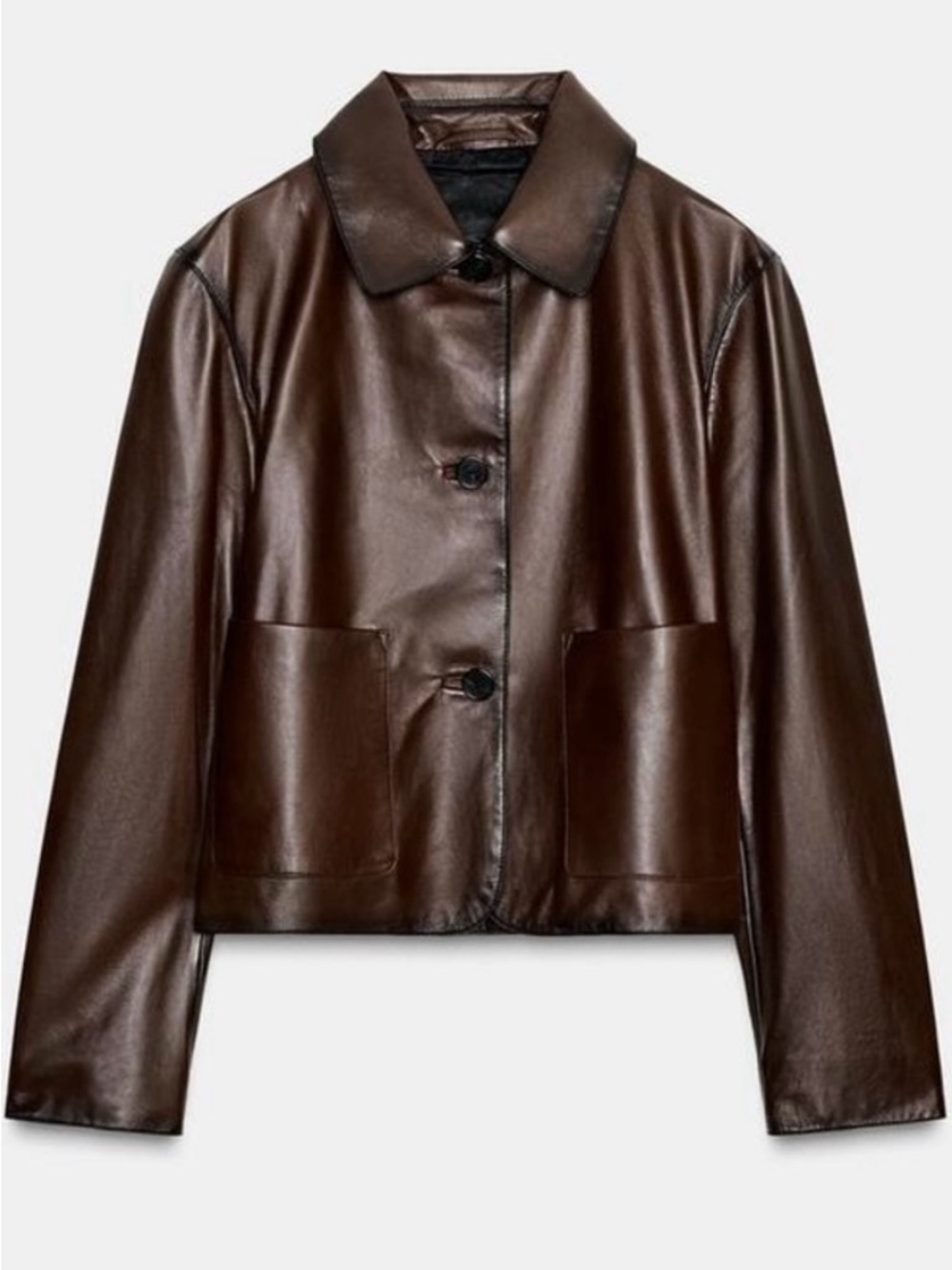 Zara Minimal Leather Jacket ZW Collection Limited Edition